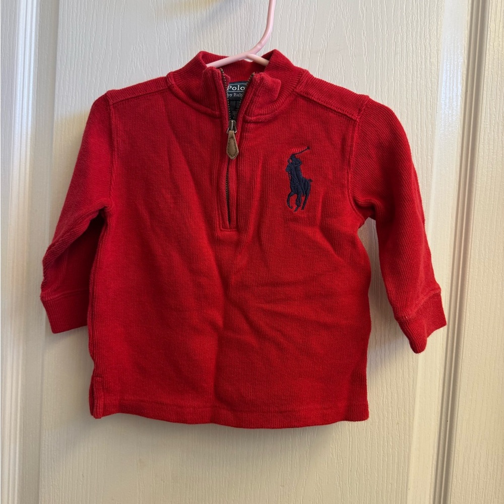 Polo by Ralph Lauren Kids Red Quarter-Zip Sweater